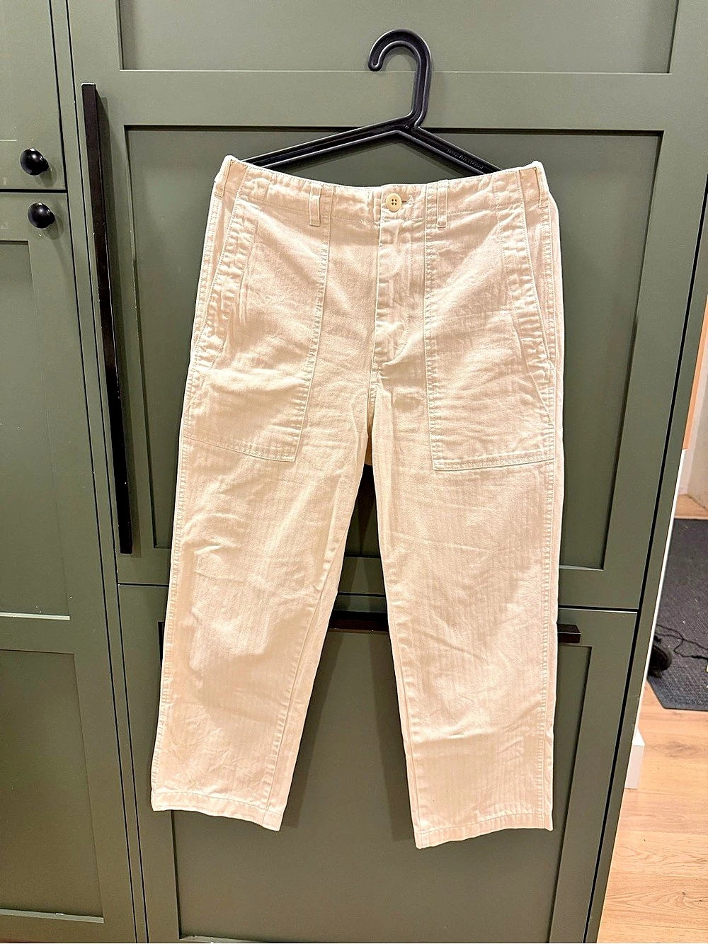 Alex Mill Neil Utility Pant in Ecru Herringbone - size 4